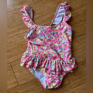 Floral Ruffle Kids Swimsuit